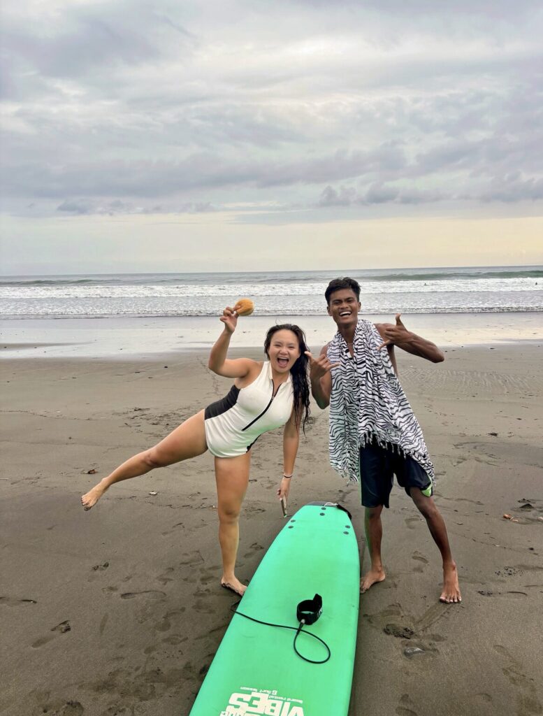 Morning surf check in Medewi