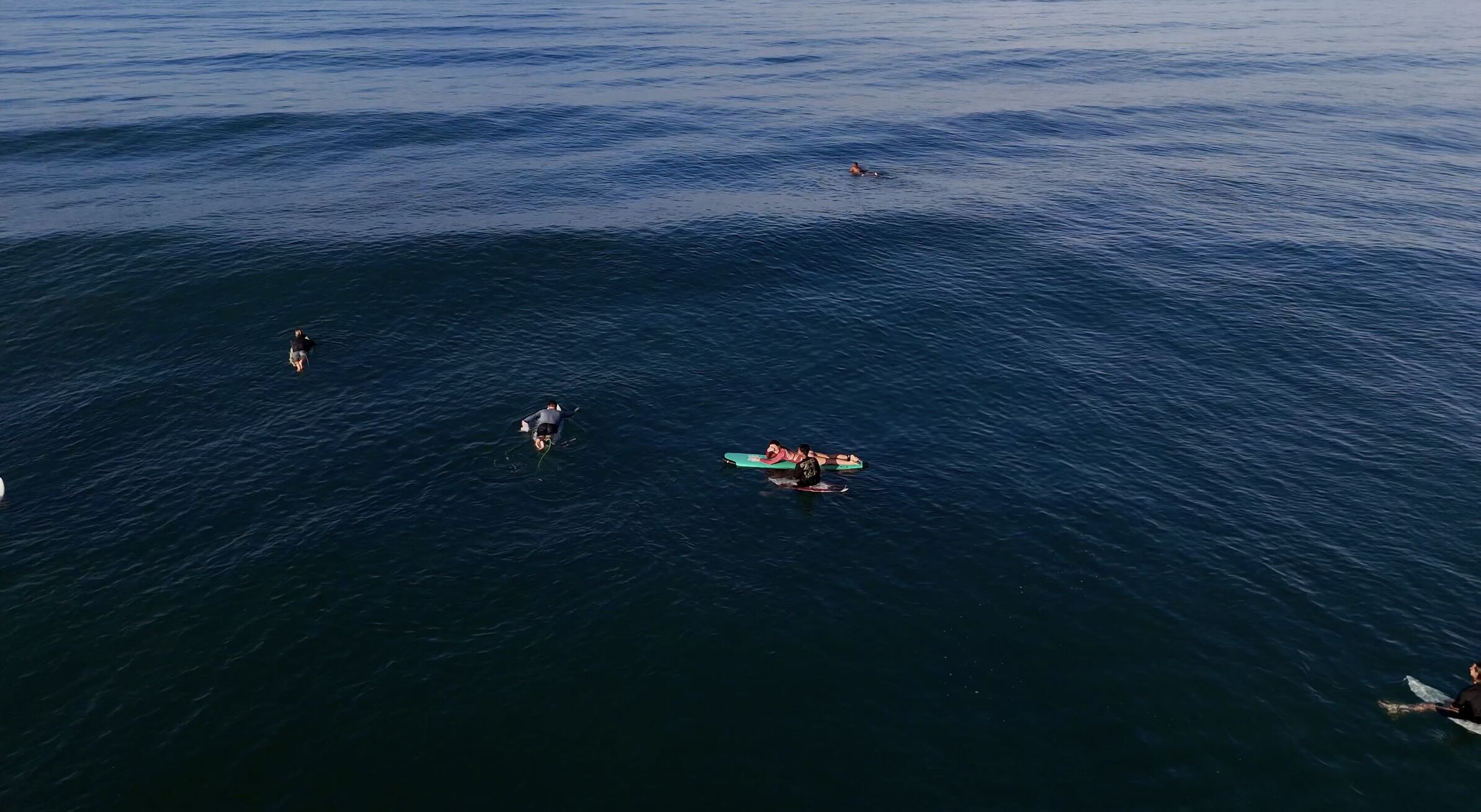 Surf lesson group heading out