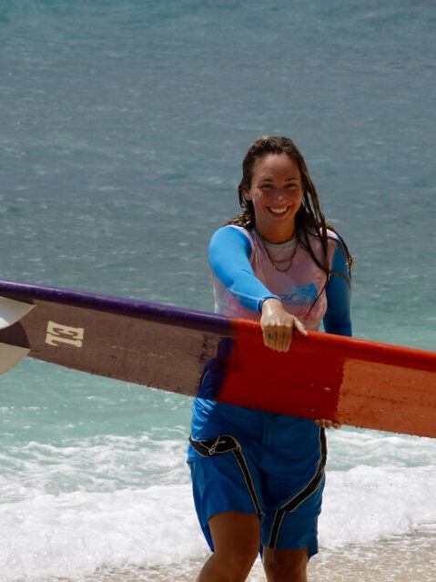 Beginner surf lesson at Medewi