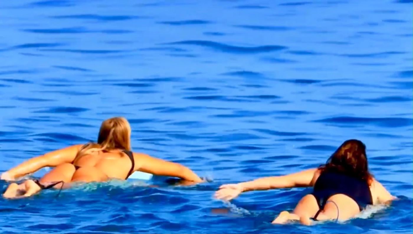 Paddling out and working on positioning