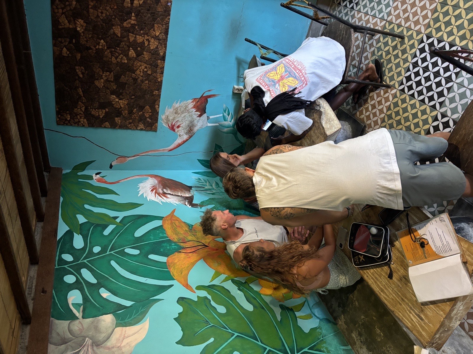Coach and guest going through the morning’s surf footage together at DISINI